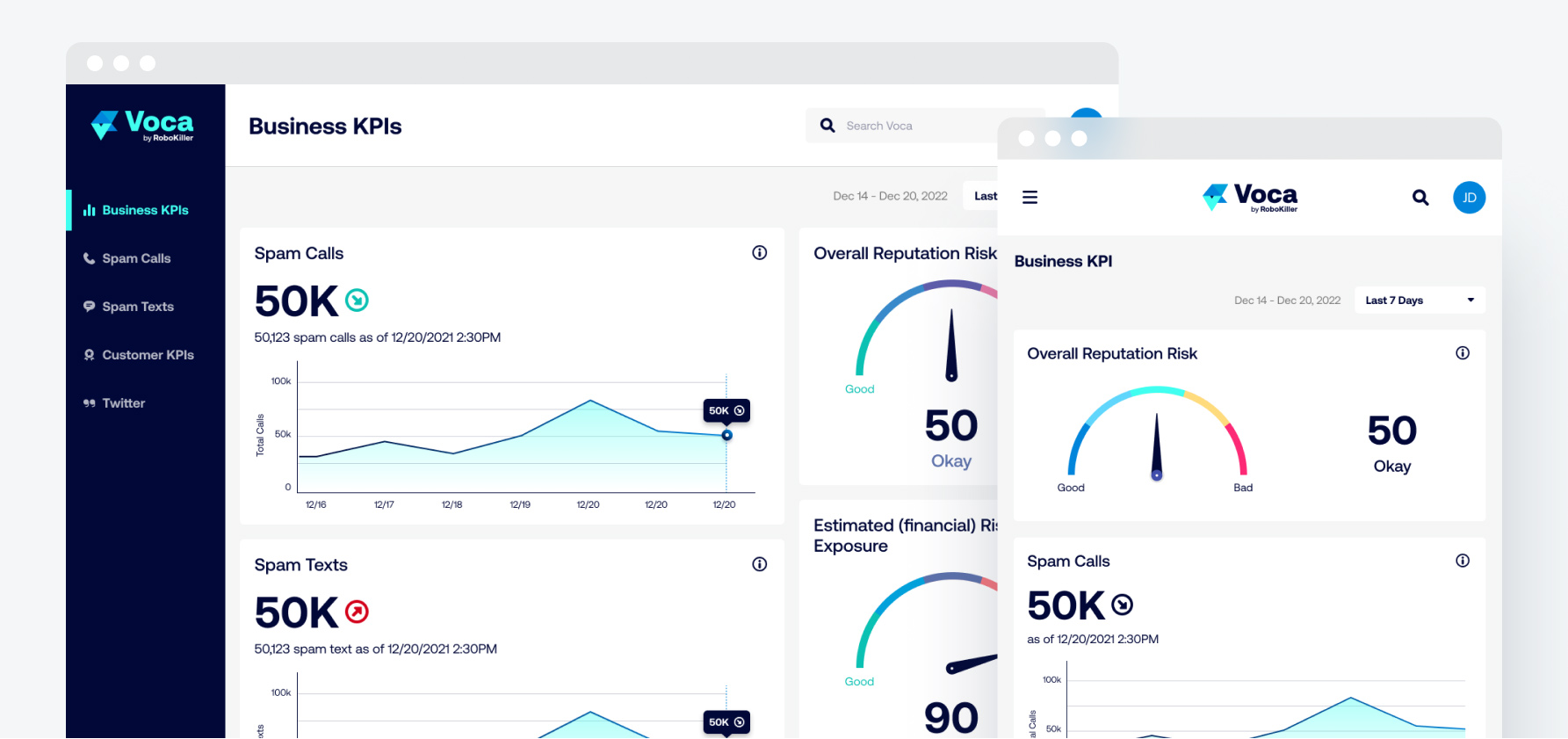 Dashboard home page and tablet view
