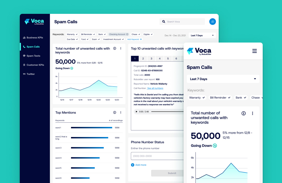 Voca Dashboard